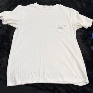 Vineyard Vines White Short-Sleeve Pocket Tee with Whale Logo